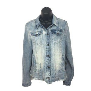 womens destroyed jean jacket